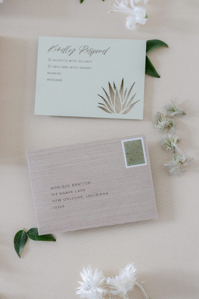 Succulents envelopes for wedding