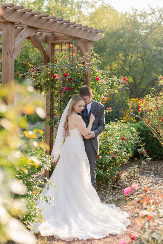 Wedding photos in a garden